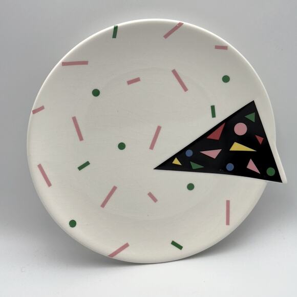 Vintage Fujimori Kato Kogei Alpha 3 Pop Art Saucer Plate Japan 1980’s Geometric - Picture 9 of 9